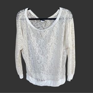 Open-Knit Lace Top